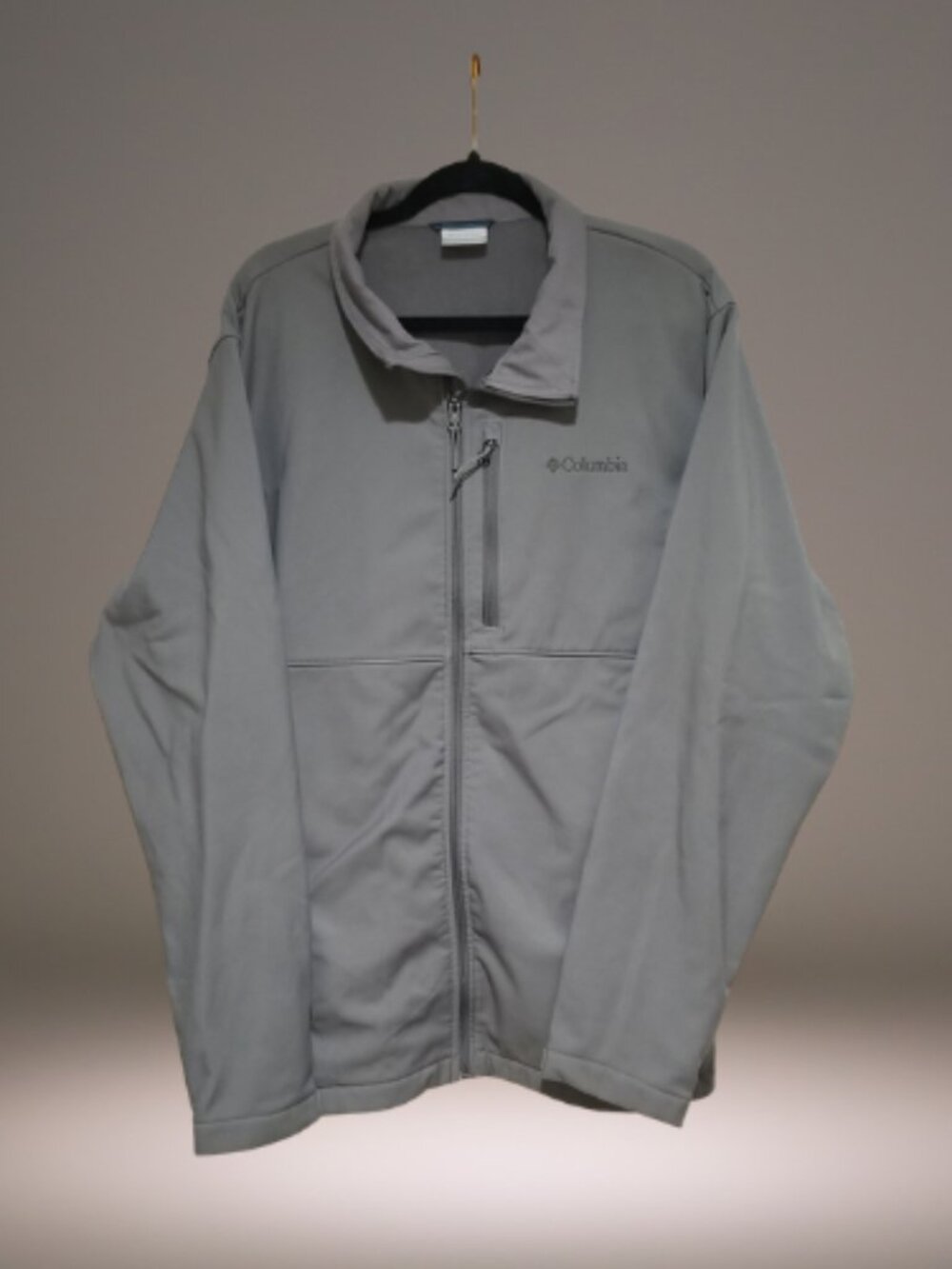 Columbia Men's XLT Gray Ascender Soft Shell Fleece Lined Full Zip Jacket